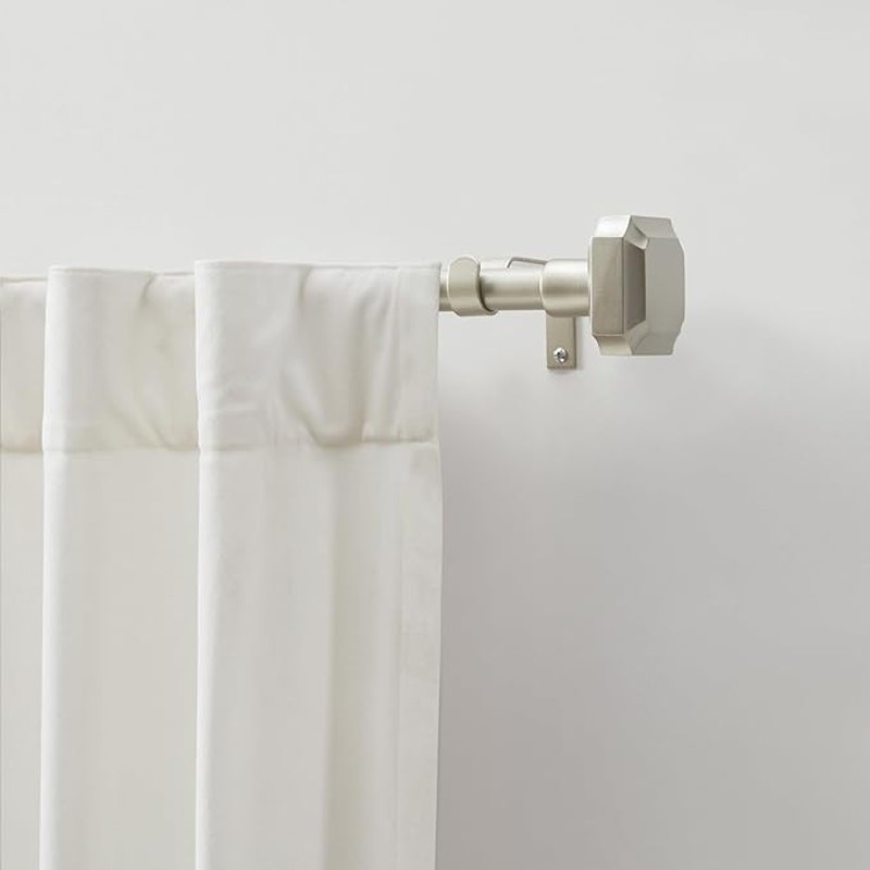 Martha Stewart Wellington 1″ Adjustable Curtain Rod 36 to 66 in Matte Nickel