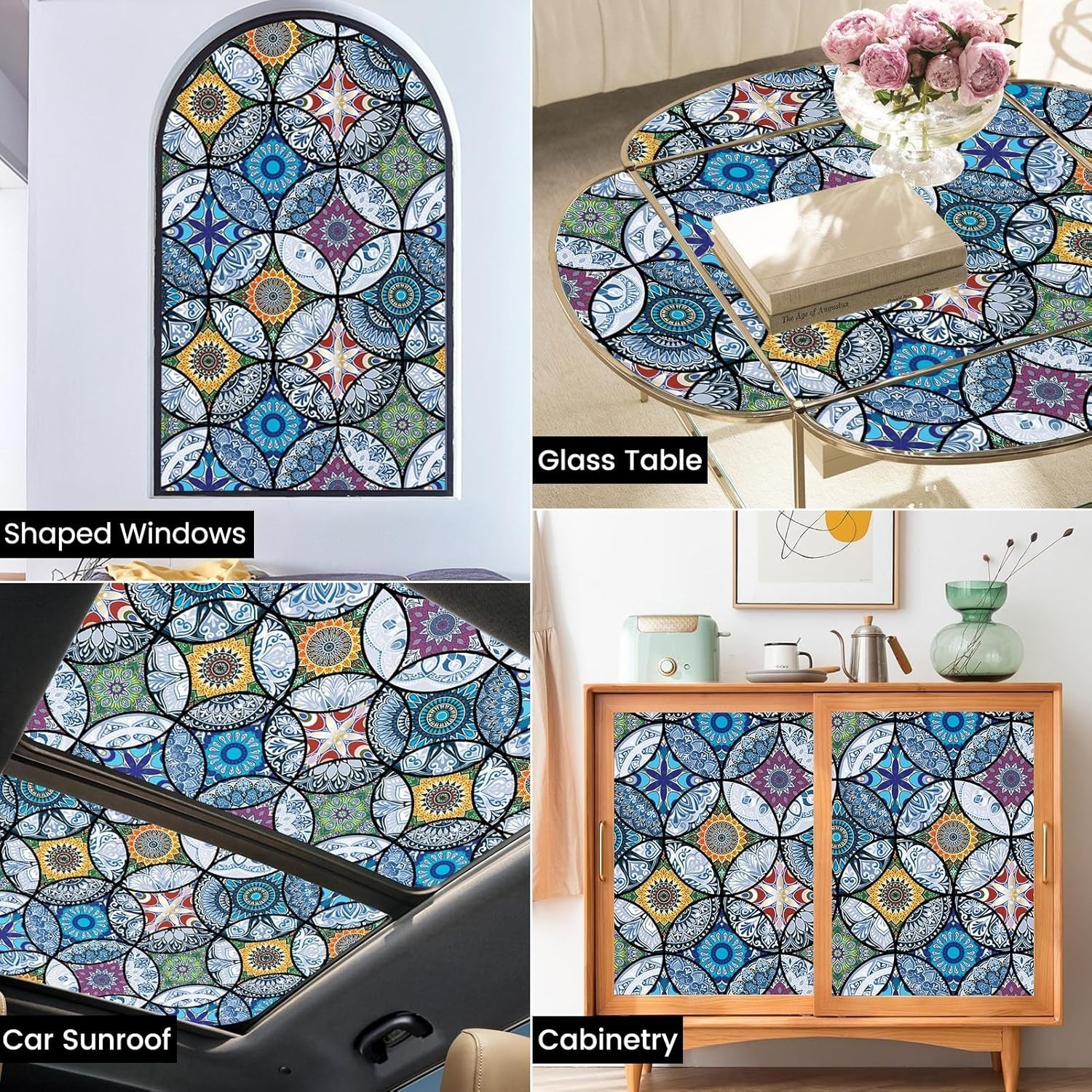 Static Cling Decorative Window Film with Installation Tools Non Adhesive Privacy