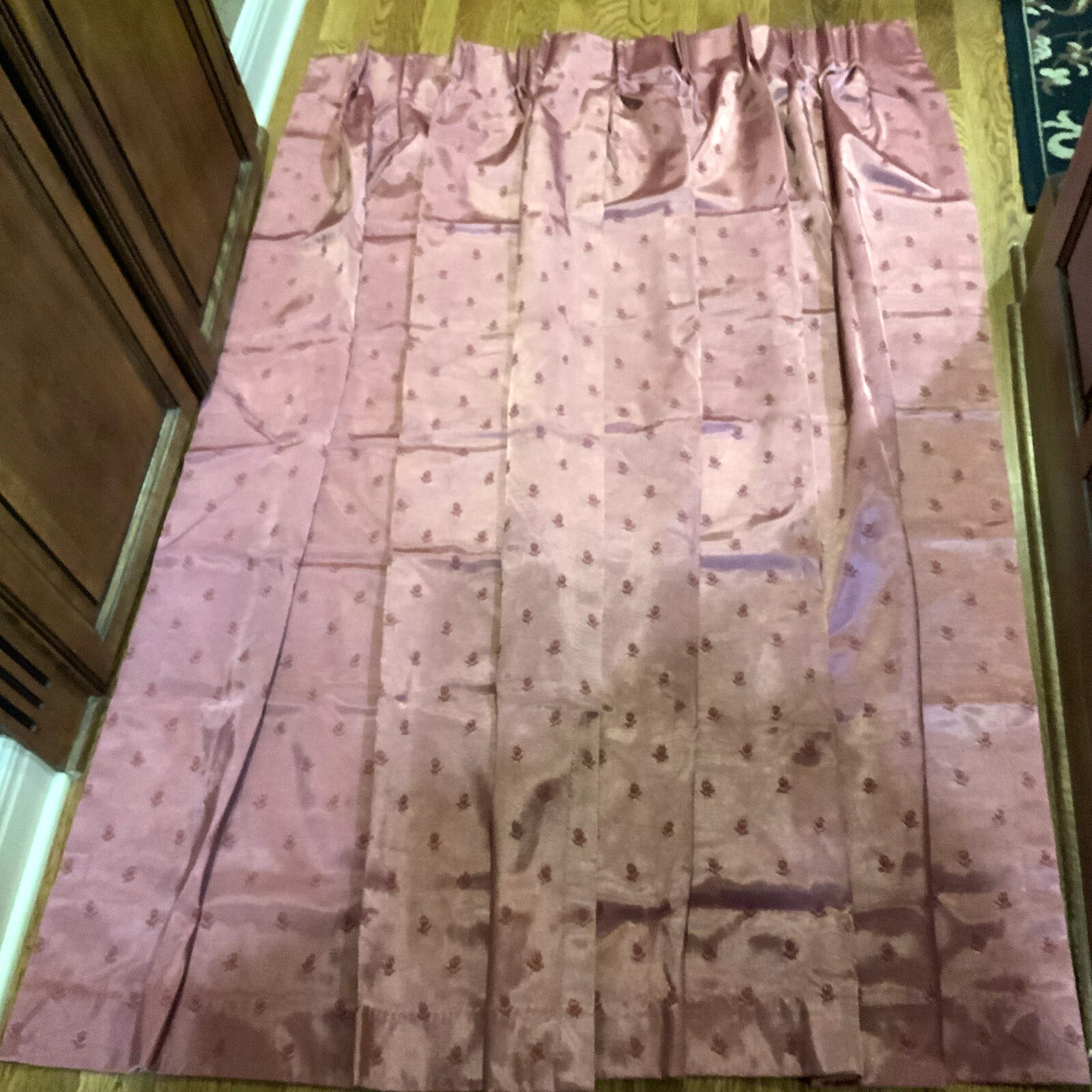 Drapes Room Darkening Mauve Floral Print each panel 24in Wide 60in Long Pennys