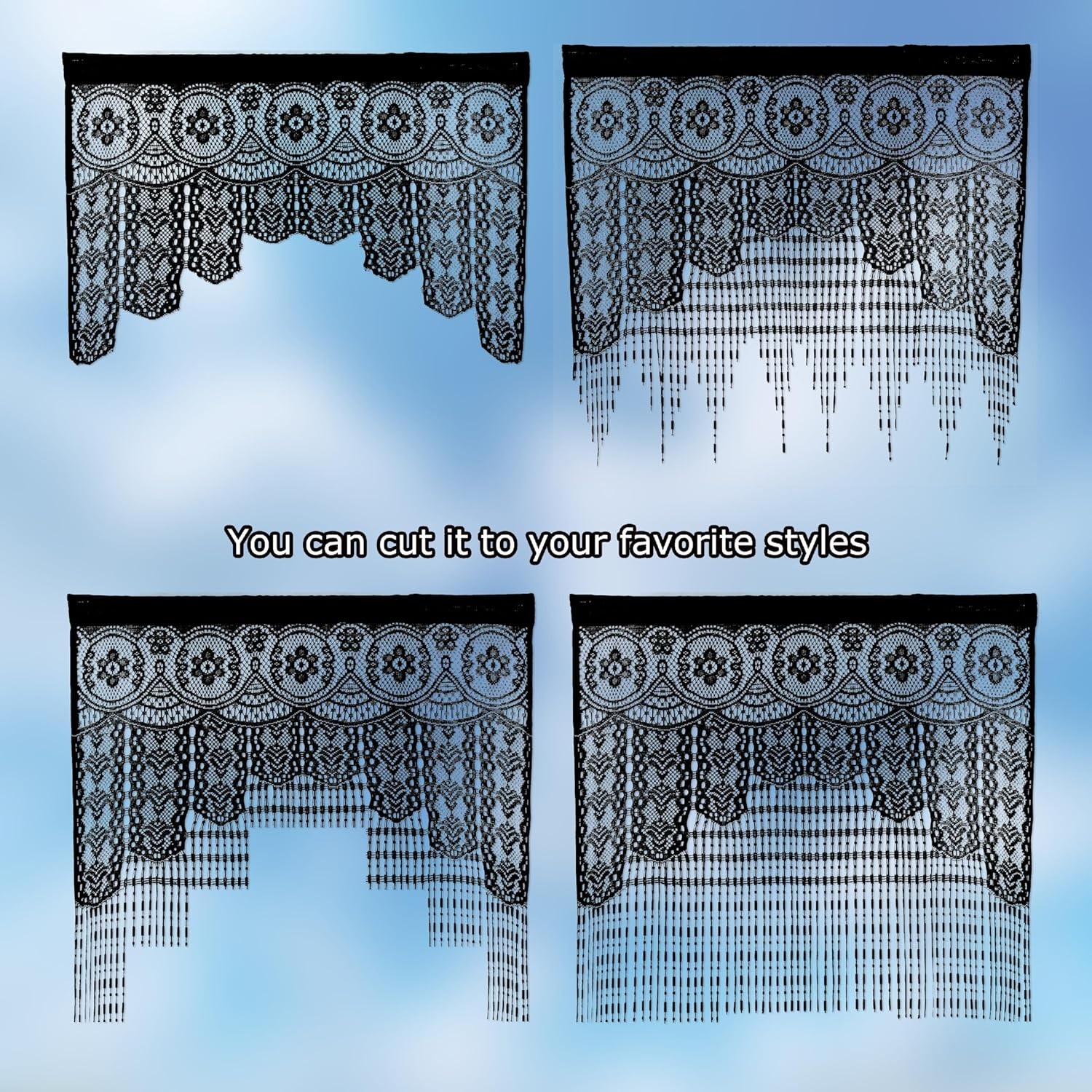 Lace Door String Curtain for Doorways，Bohemian Curtains Window Wall Closet