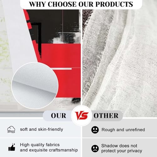 Red Kitchen Curtains Tiers and Valances Set 3 18″W x 52″L (Pack of 3) 04red