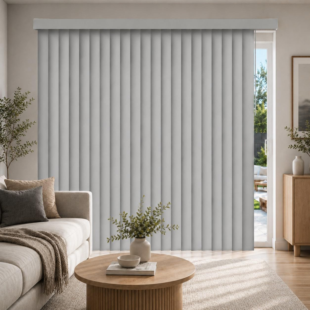 Vertical Blinds for Sliding Glass Doors & Patio Doors, Oxford Alabaster (Vinyl),
