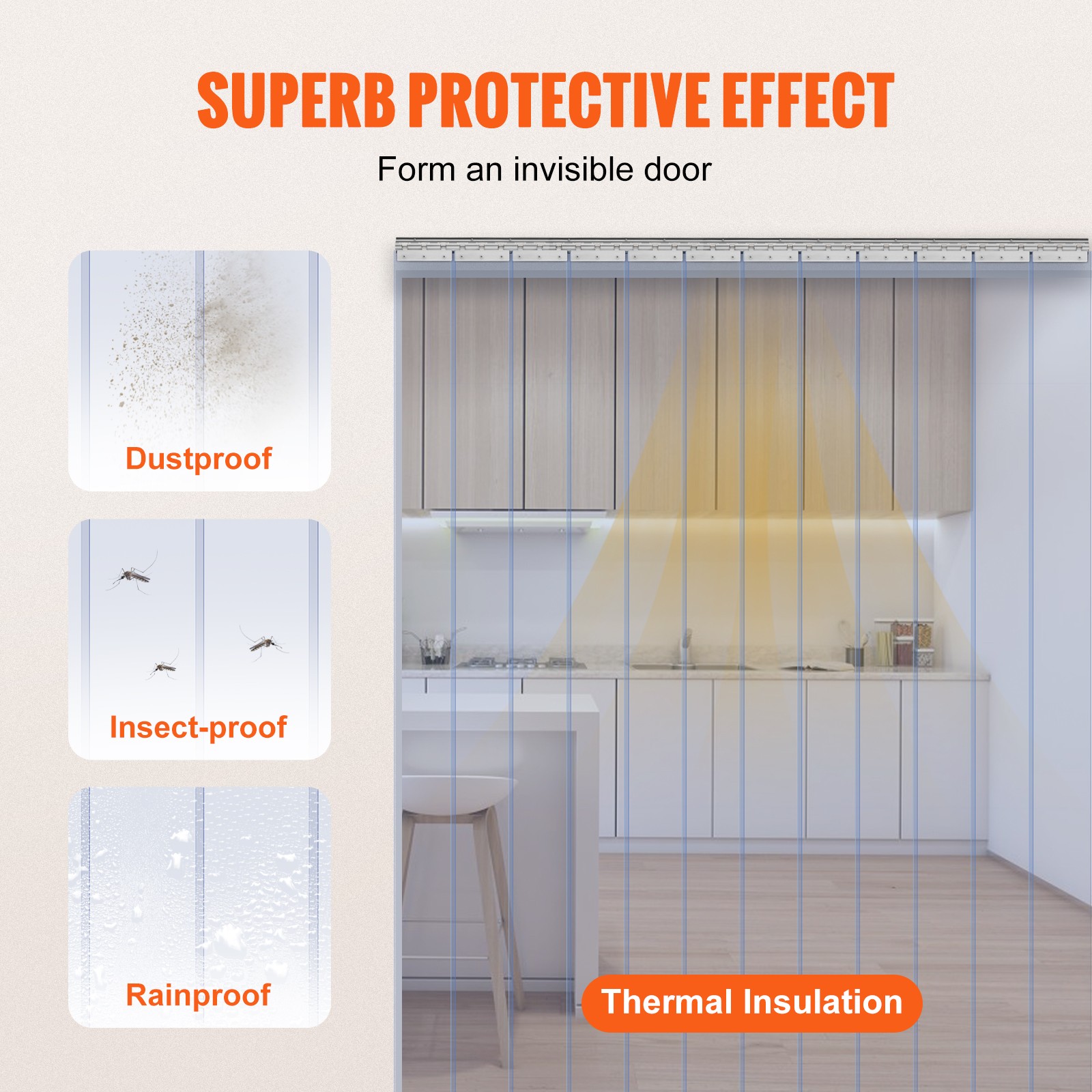 Uimoso 12 PCS PVC Strip Curtain 96 x 72 x 0.08 in Smooth Plastic Door Panels