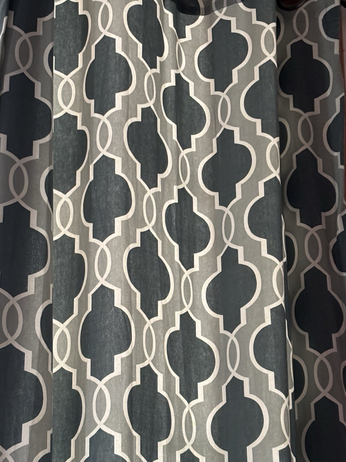 Teal/Grey 108” Curtains Panels Cotton Lot of 6 Drapes