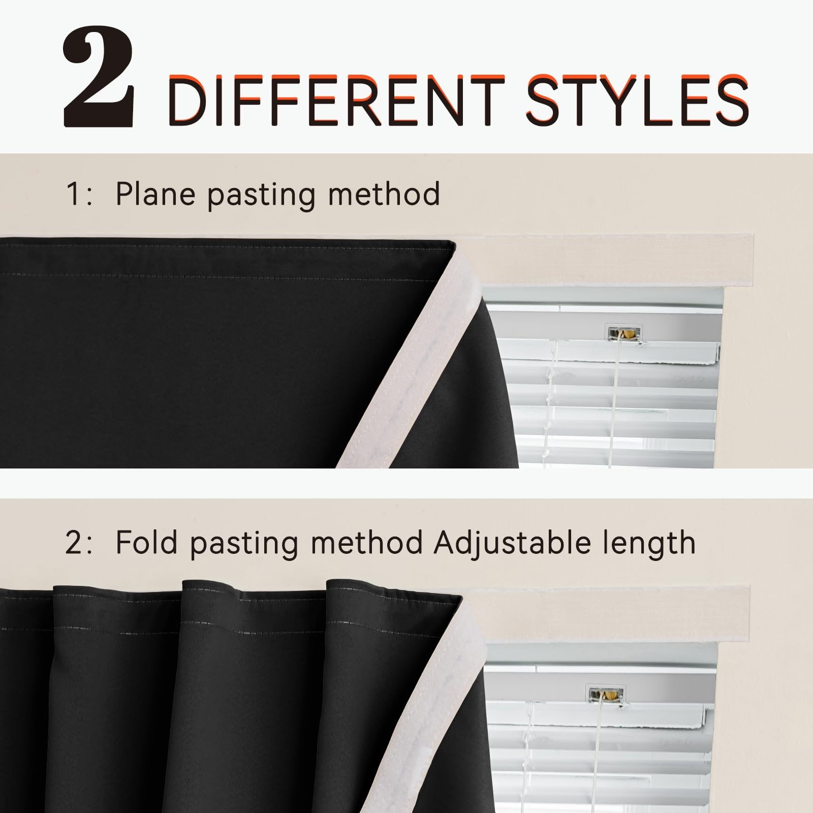 Self Adhesive Curtains for Windows, Blackout Curtains Portable & No-Hole, Tem…