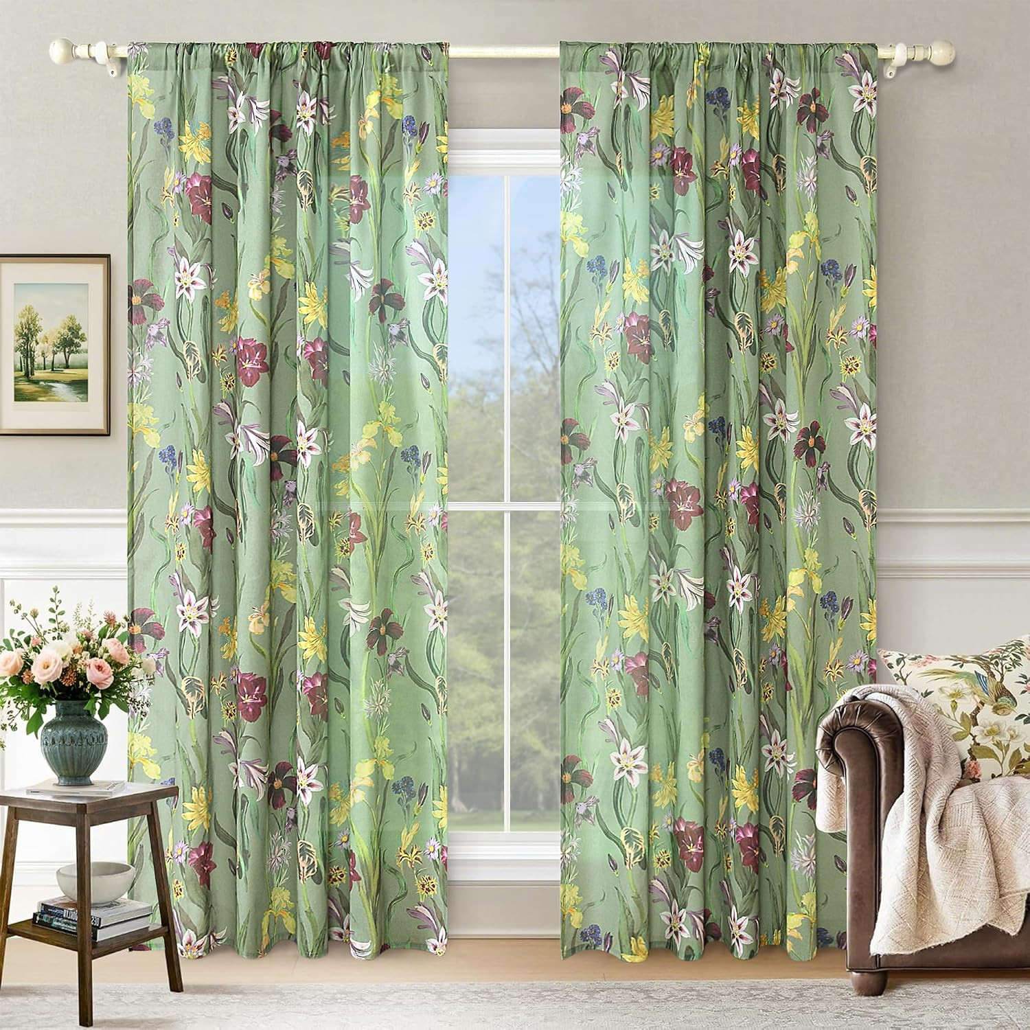 Terracotta Curtains 84 Inch Length Boho Farmhouse Curtains for Living Room 2 Pan