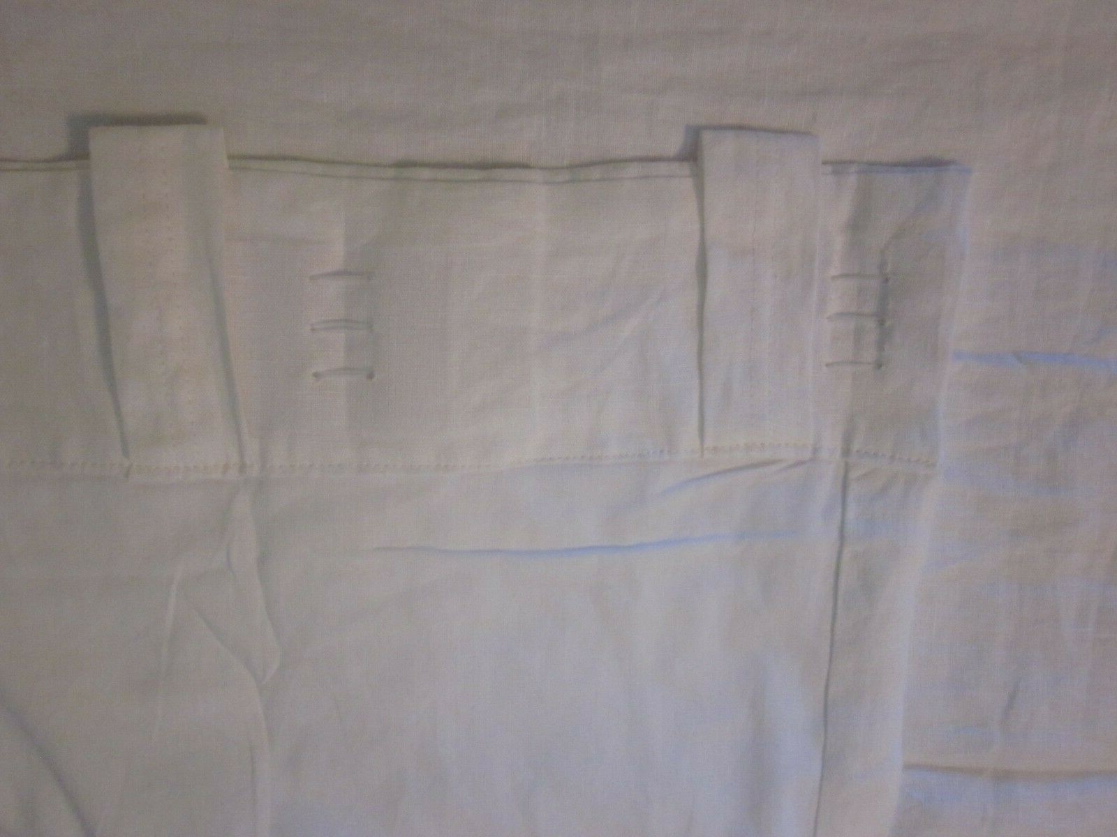 1 Pottery Barn Belgian Flax Linen Drape White 50×84 100% Linen Pole Top Lined