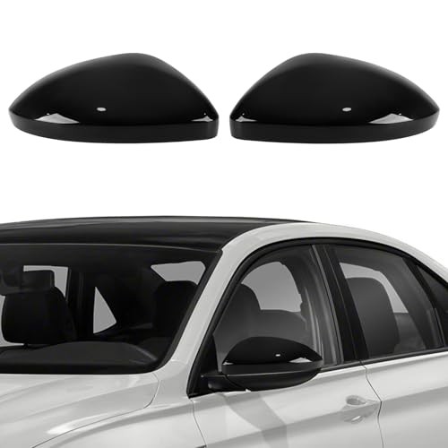 Rearview Mirror Cover Cap Compatible with VW Jetta Left + Right Glossy Black