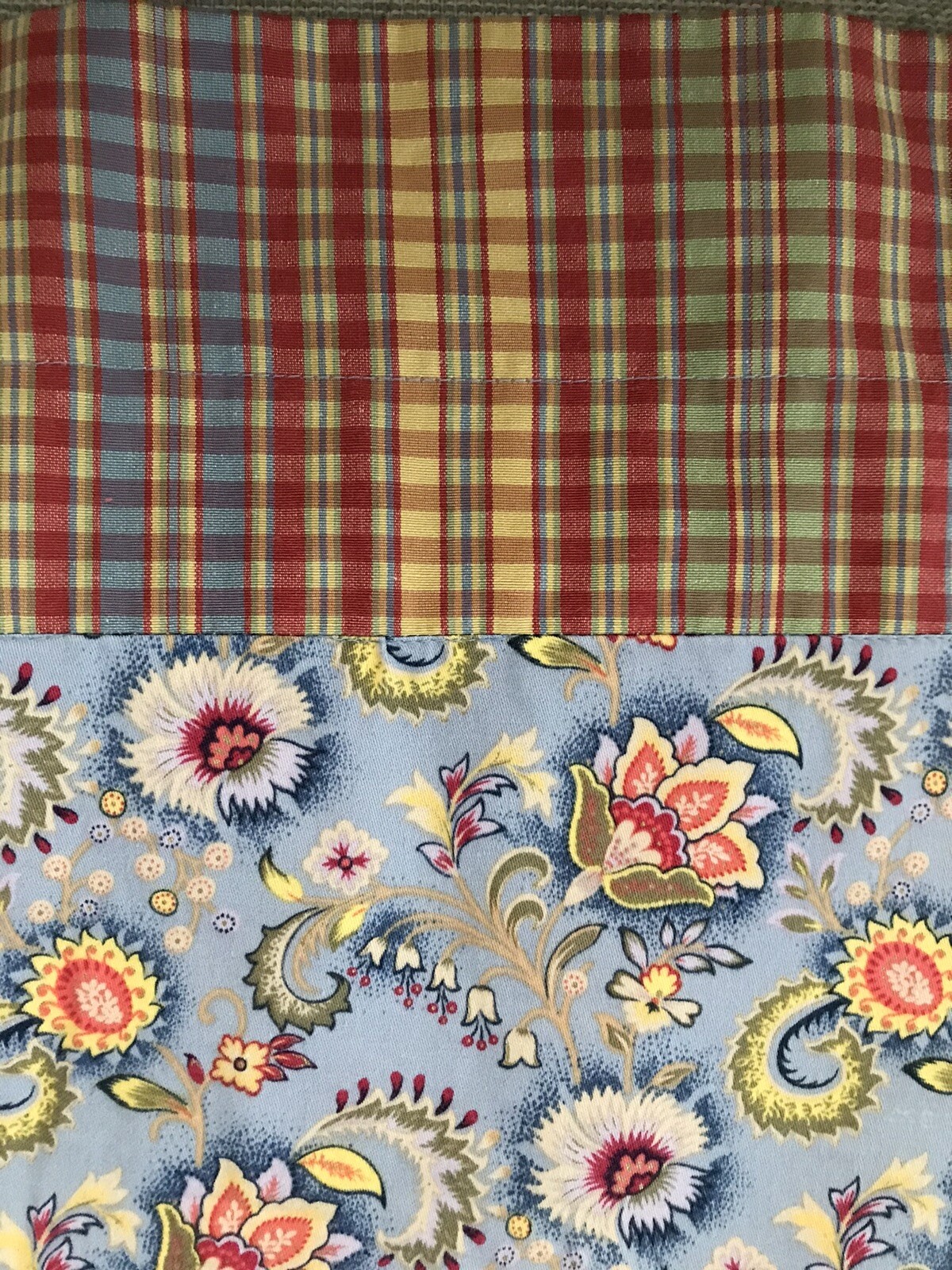 Window Valance Lined Long Quality Checked Mix 73” X 20.5” #b10