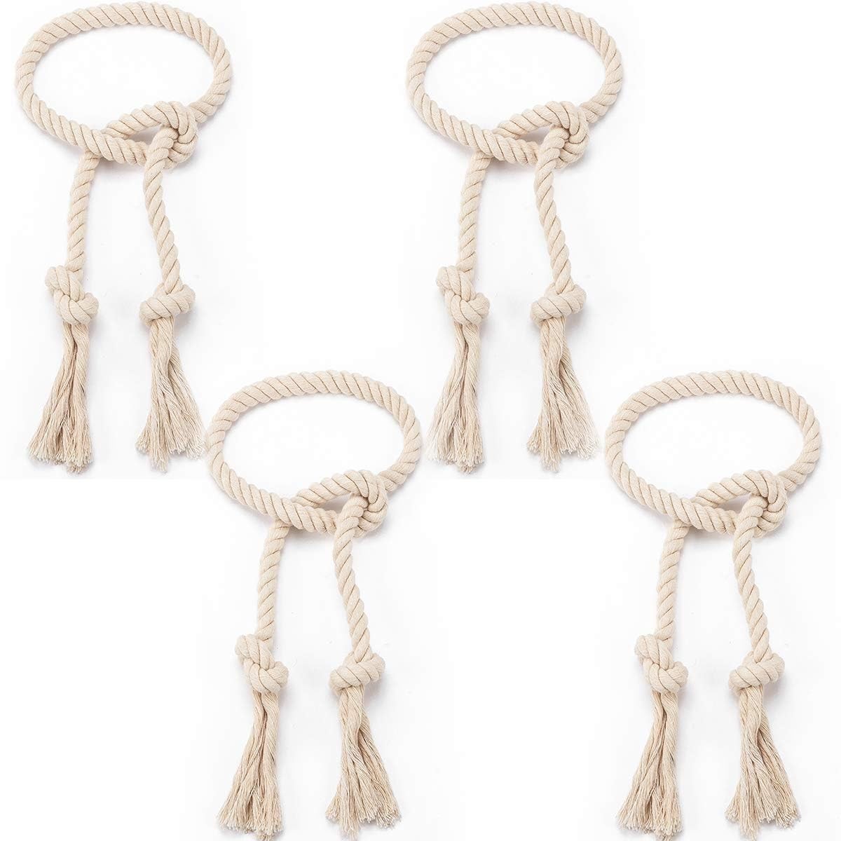 Hand Woven Curtain Tiebacks No Drilling Boho Rope Holdbacks for Light Curtains