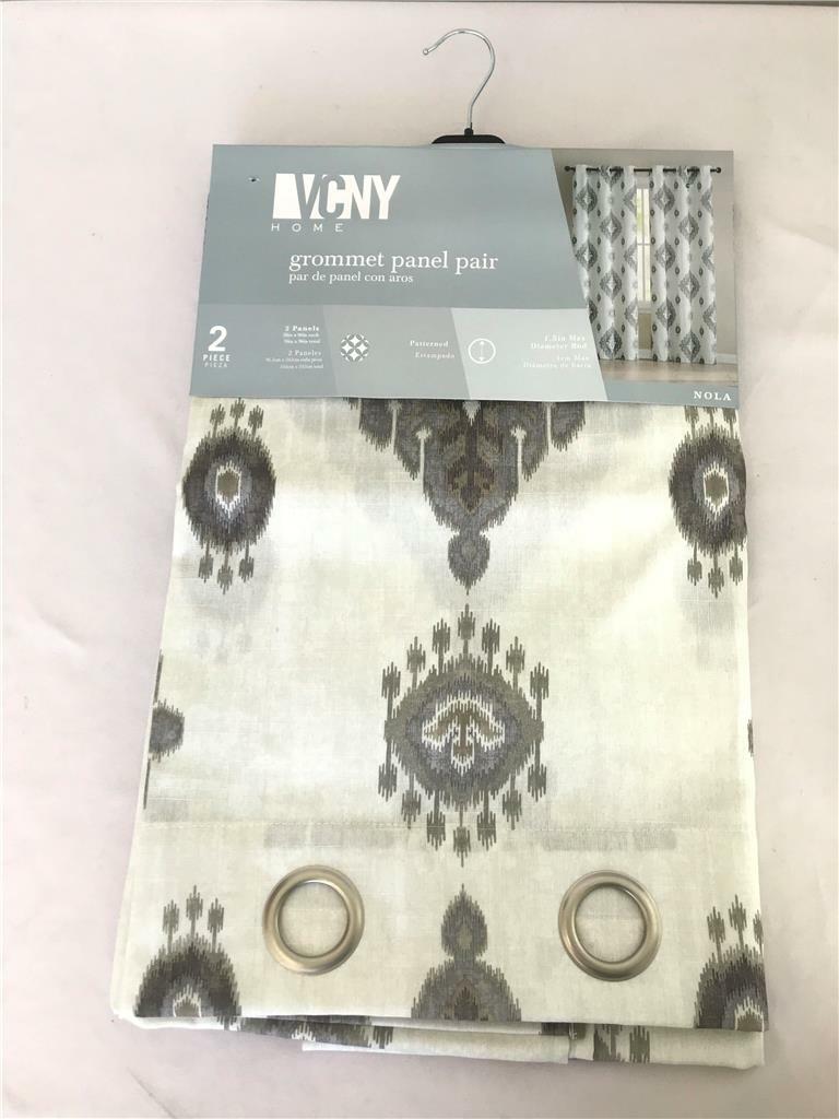 ** VCNY Home Grommet Top Panel Pair Curtains Nola Printed 76″x96″ NEW