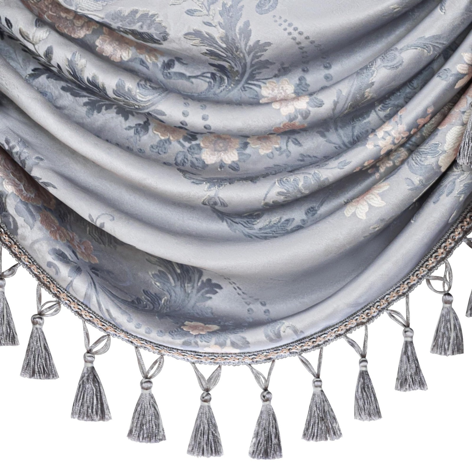 Loom and Mill Luxury Jacquard Waterfall Valance for Living Room Bedroom, Eleg…