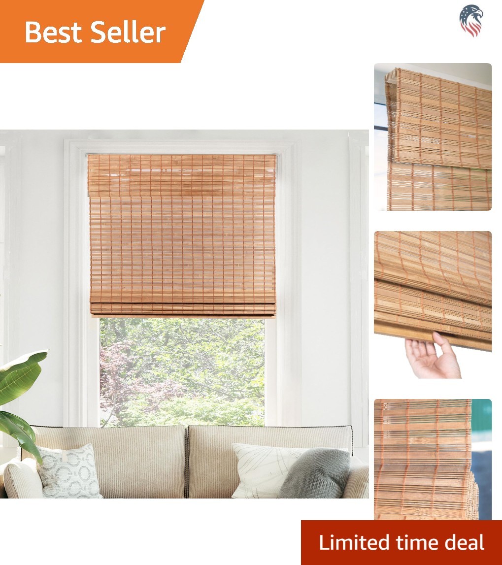 Compatibility Bamboo Roman Shades for Windows Light Filtering Squirrel Brown …