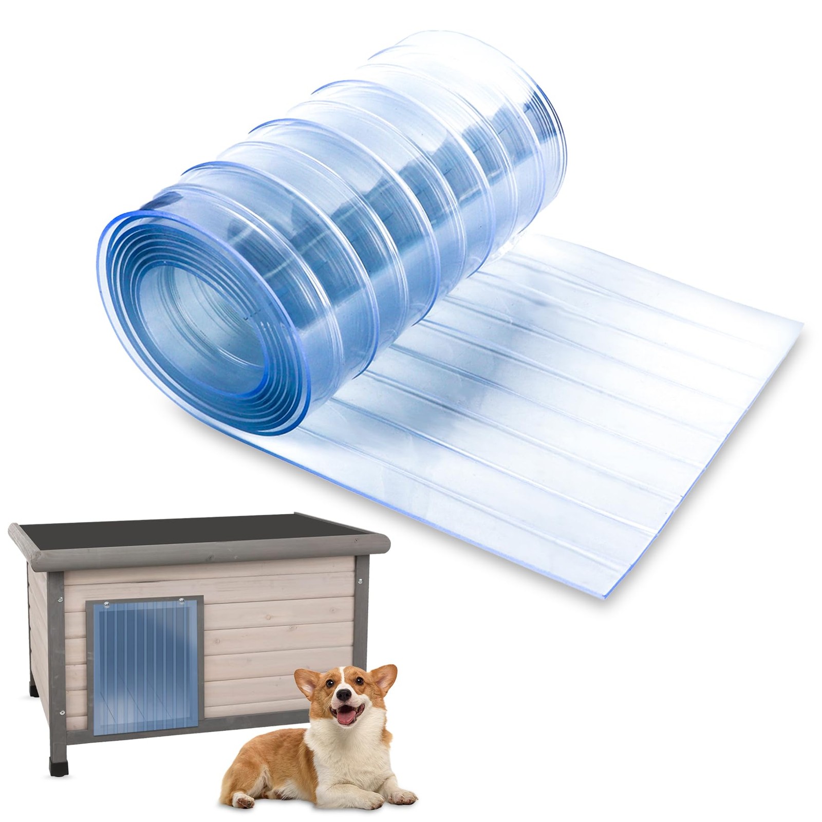 Plastic Vinyl Replacement Strip Curtain 8ft x 7.6in Clear 0.08 Thk Freezer Door