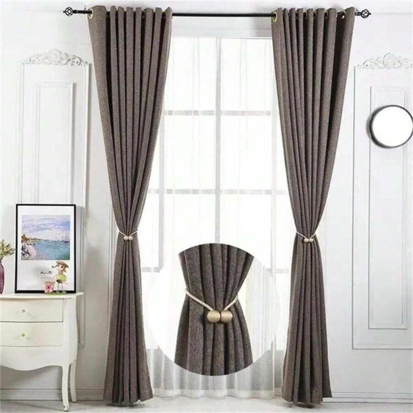 2pcs Magnetic Curtain Tiebacks Curtain Holder Clips Tie Bands Window Home Decor
