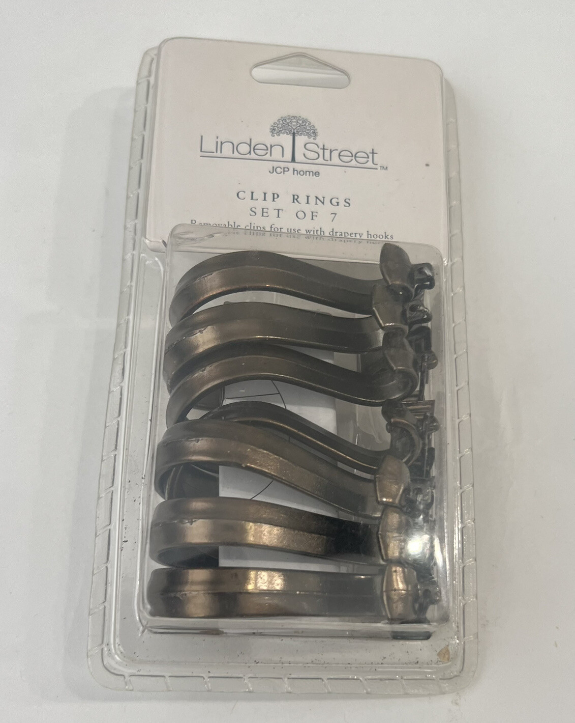 Linden street Warm Bronze Clip Rings Set Of 7 Drapery Hooks