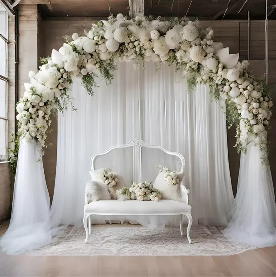 1/2/3/5/10M Wedding Tulle Backdrop Curtains,Sheer Backdrop Curtains for Birthday