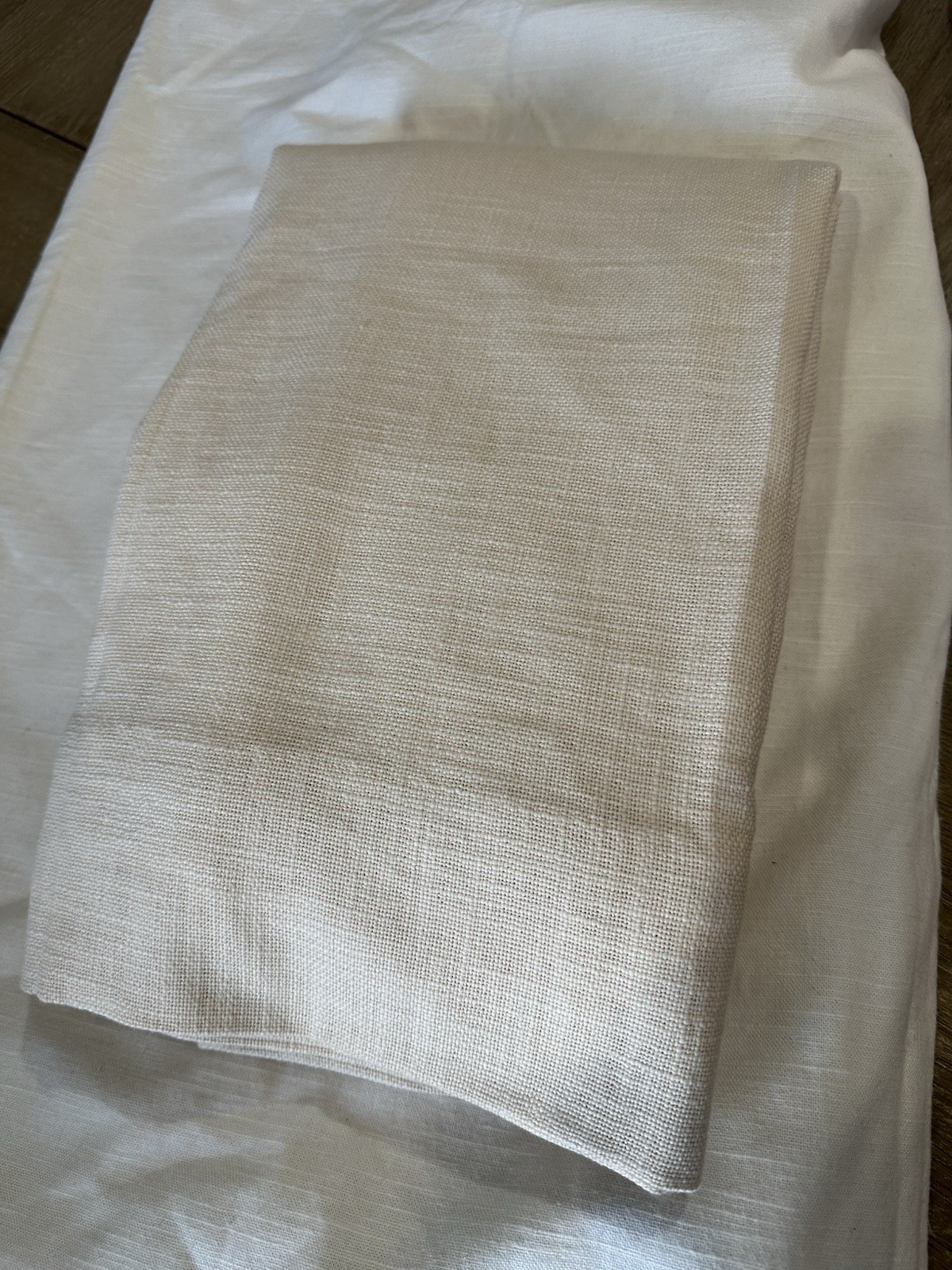 Rejuvenation Textured Cotton Curtain Drape 50”x84” Ivory Cotton Lined