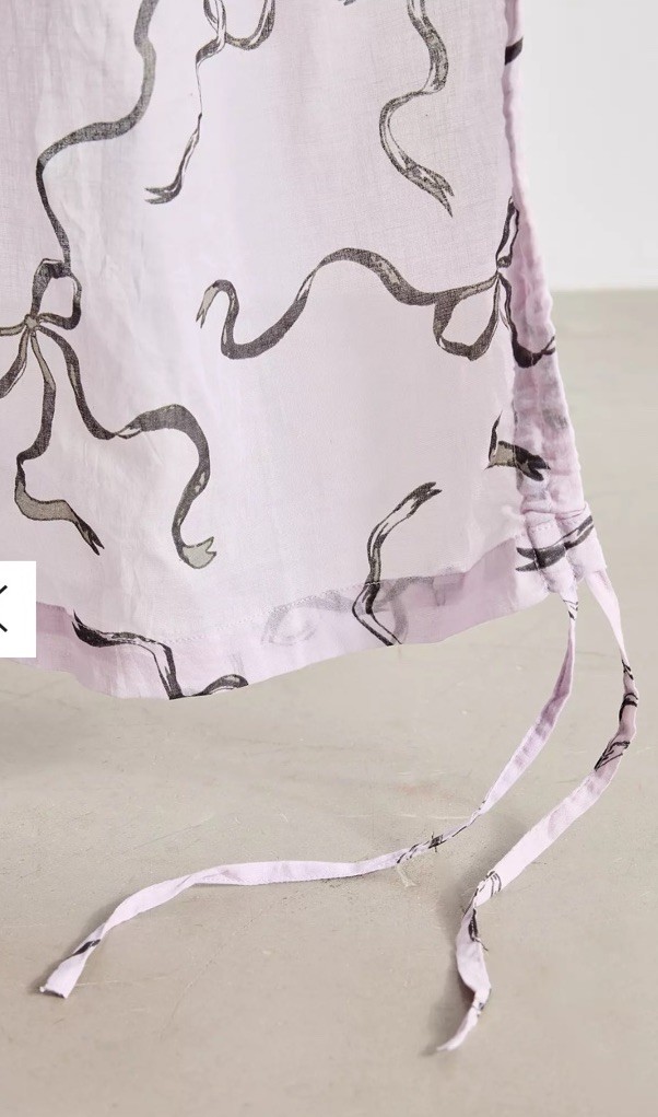 Urban Outfitters Roman Shade Printed Bows Window Panels (2) Lavender Cotton New