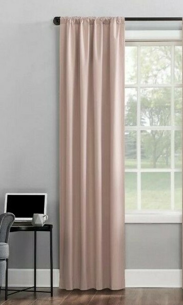 Sun Zero Cyrus Thermal 100% Blackout Back Tab Curtain Panel, 40″ x 63″, Blush Pi