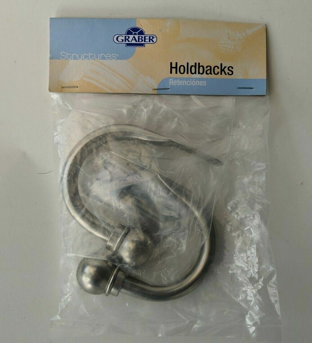 Graber Window Fashion 2 Pack Satin Nickel Curtain Ball Holdbacks tiebacks wall