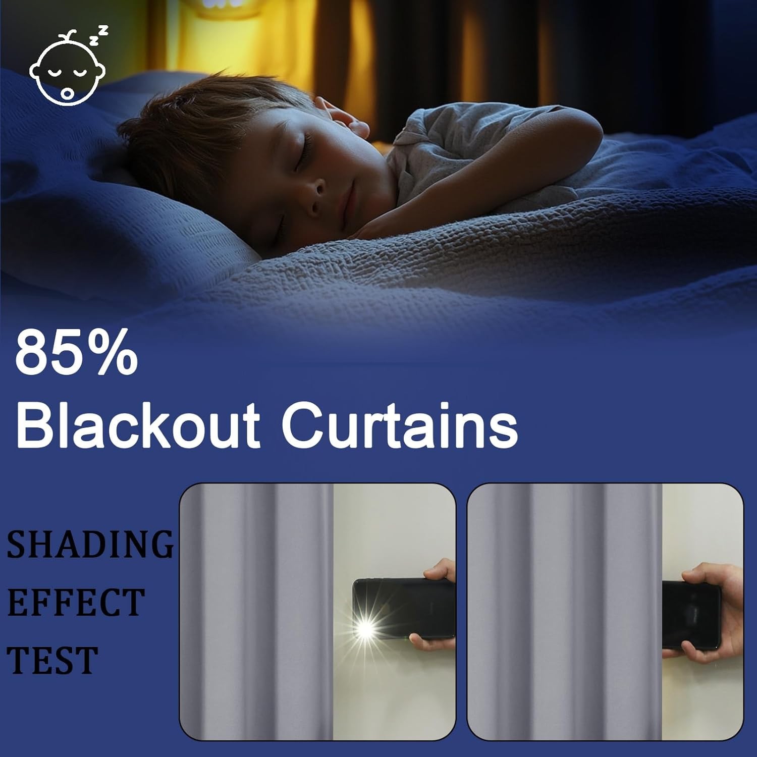 Blackout Curtains for Bedroom Living Room 72 Inch Length 2 Panels Set, Privacy T