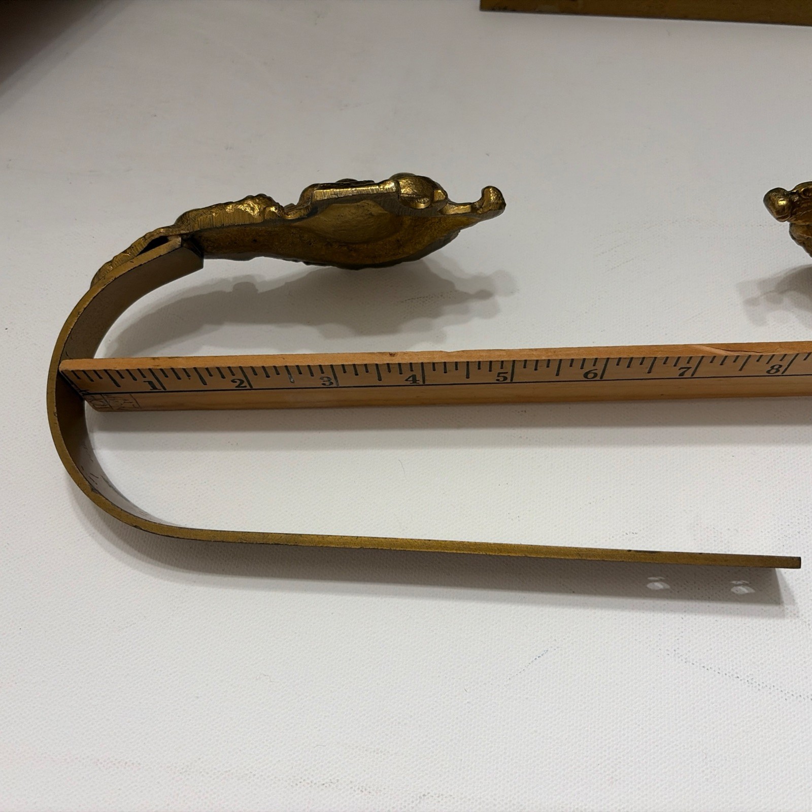 Large Solid Brass Curtain Tieback Set, Drapery Holdback. Vintage Kirsch Company