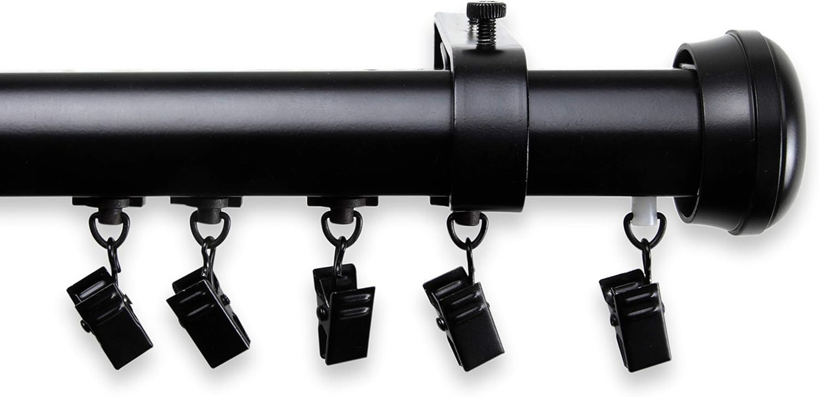 Mango Black Cordless Traverse Rod 86-120 Inch for Elegant Window Treatment