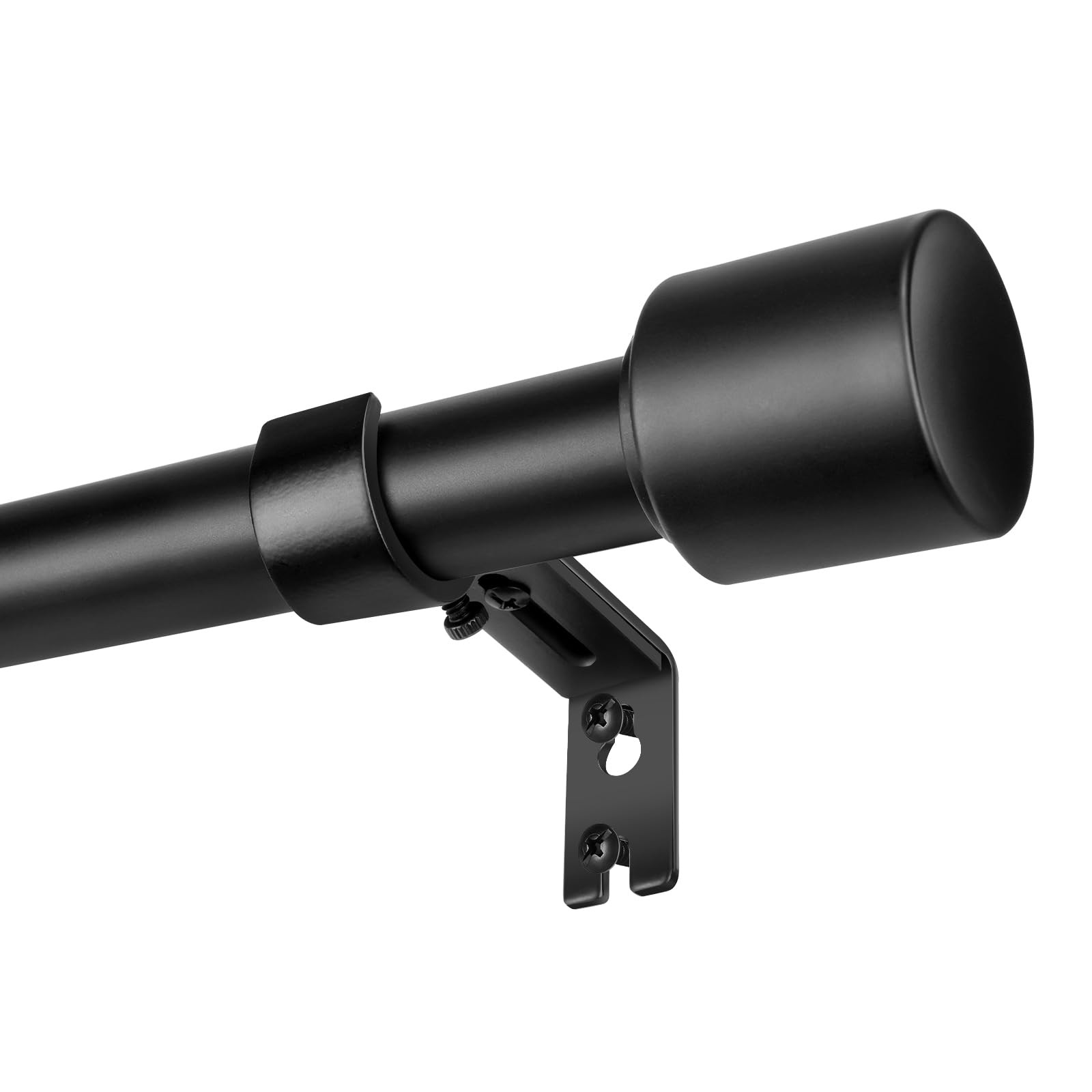 Matte Black Curtain Rod Itself is 30-144 inch 1 Pack, Fit 30 to 142, 66 to 12…