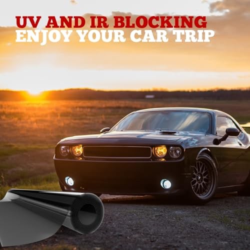 5% VLT Ceramic Car Window Tint Film (20″ x 20FT) – Heat & 20in X 20Ft 5% Vlt