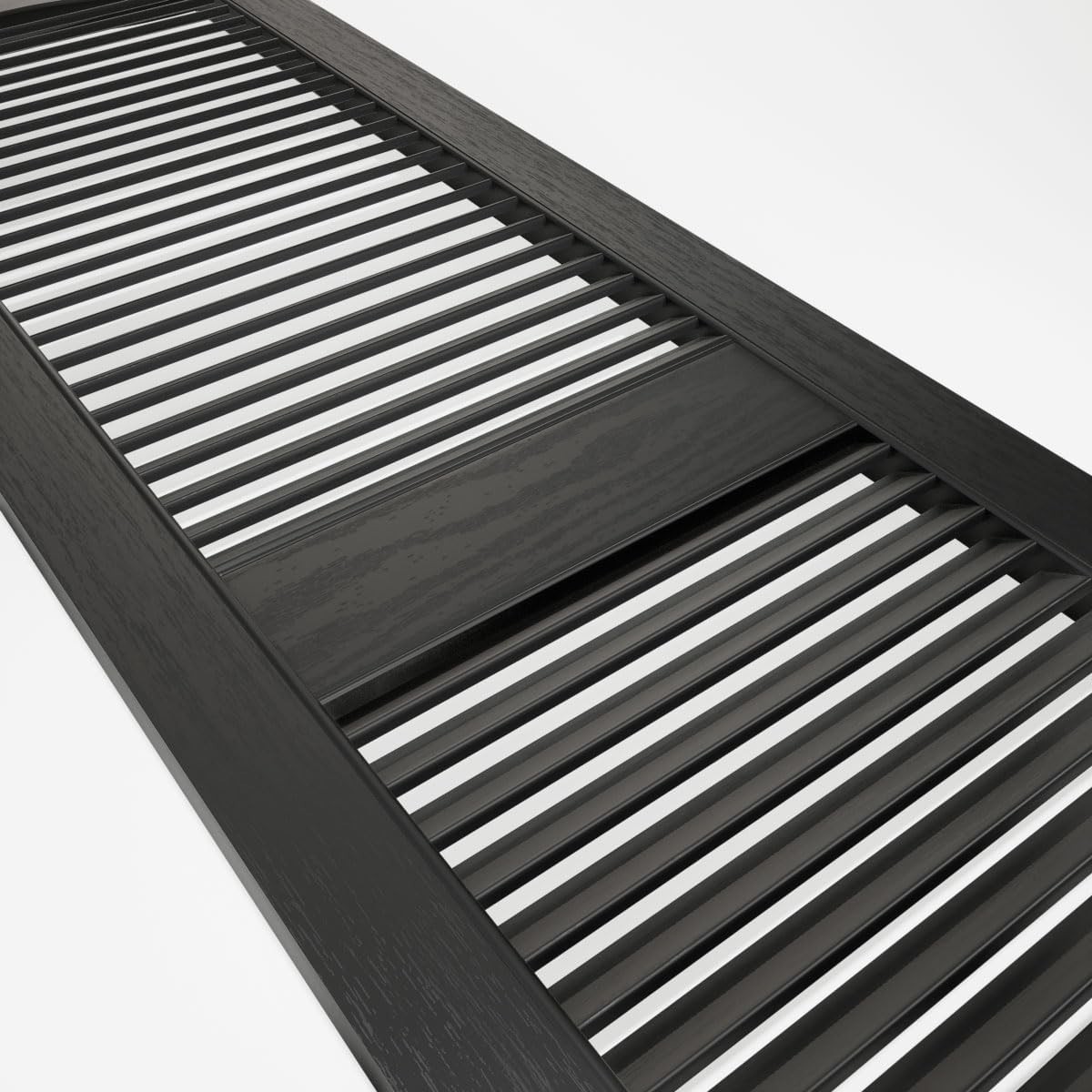 Ekena Millwork Vinyl Open Louver Shutters 14.5in W x 52in H Black Pair Durable
