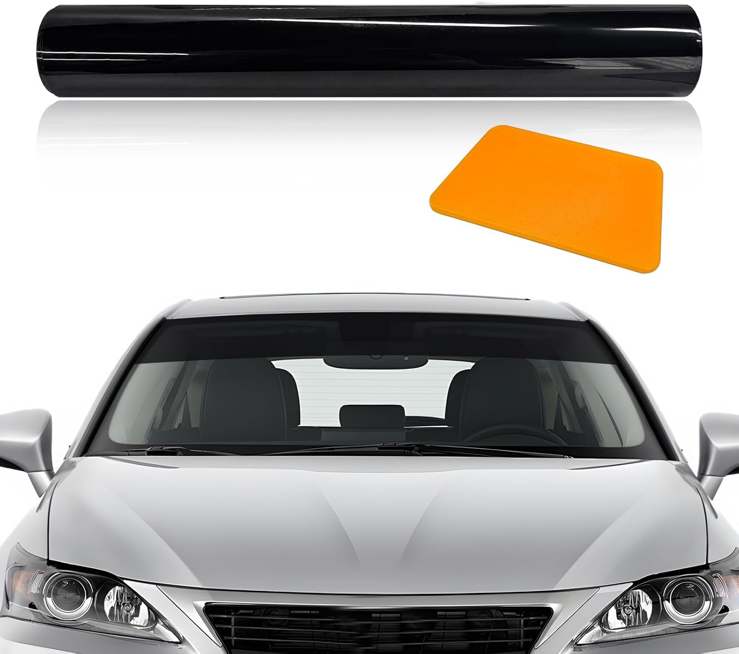 Windshield Tint Strip, 51.18″×7.87″ Car Window Sun Visor 51.18×7.87 Inch, 1pcs