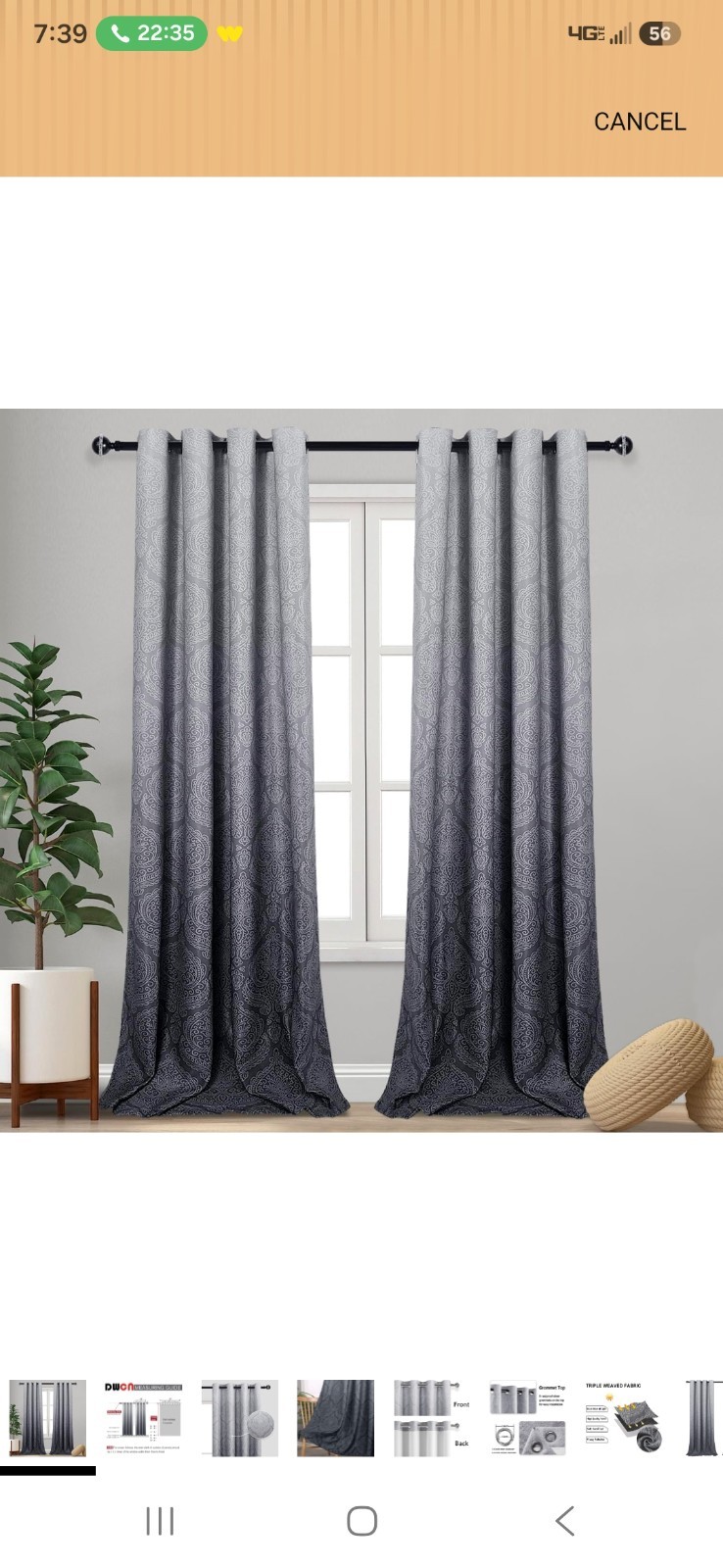 DWCN Gray Ombre Blackout Curtains for Living Room