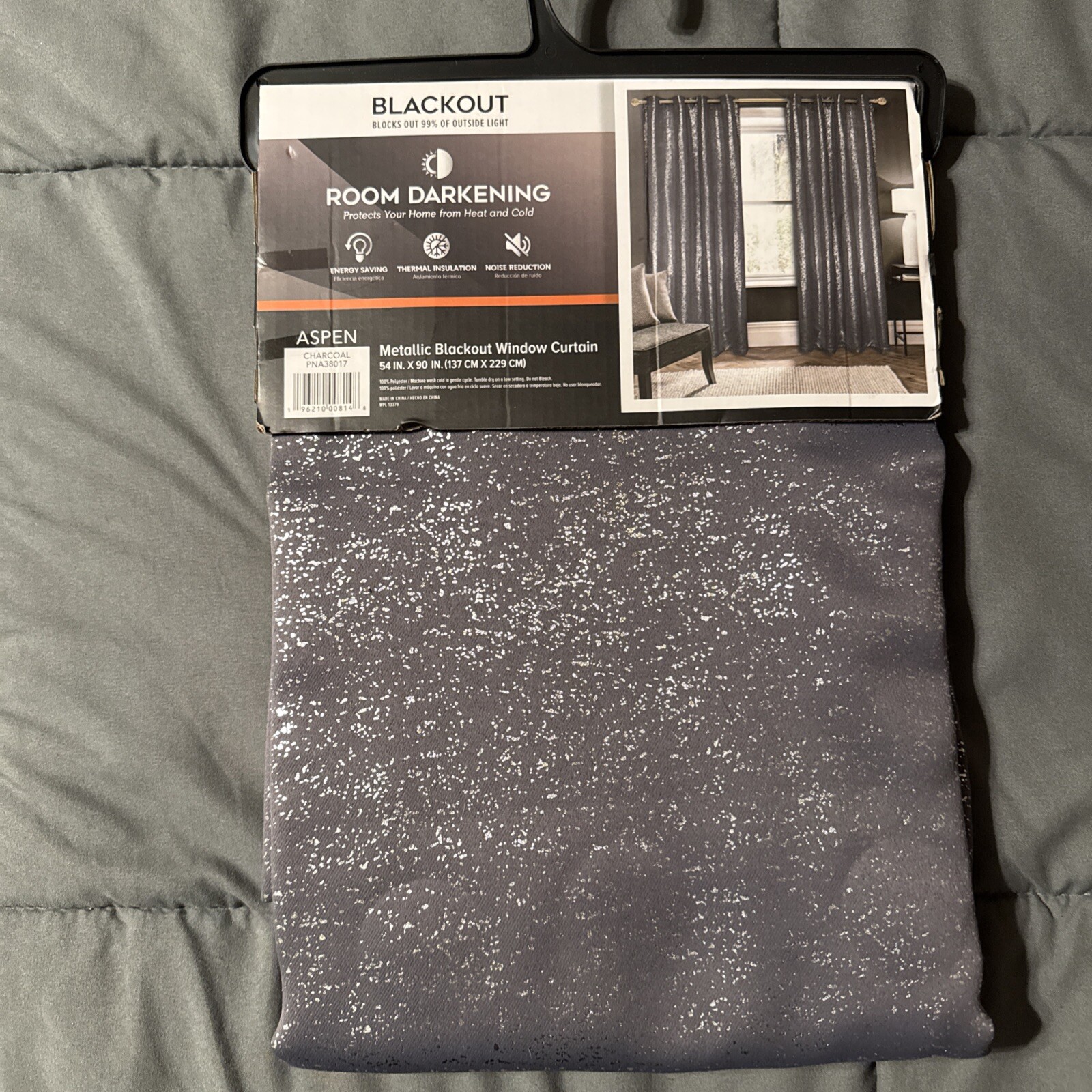 Sun Shadow Aspen Blackout 1 Panel Blue Curtains 54”x90” each