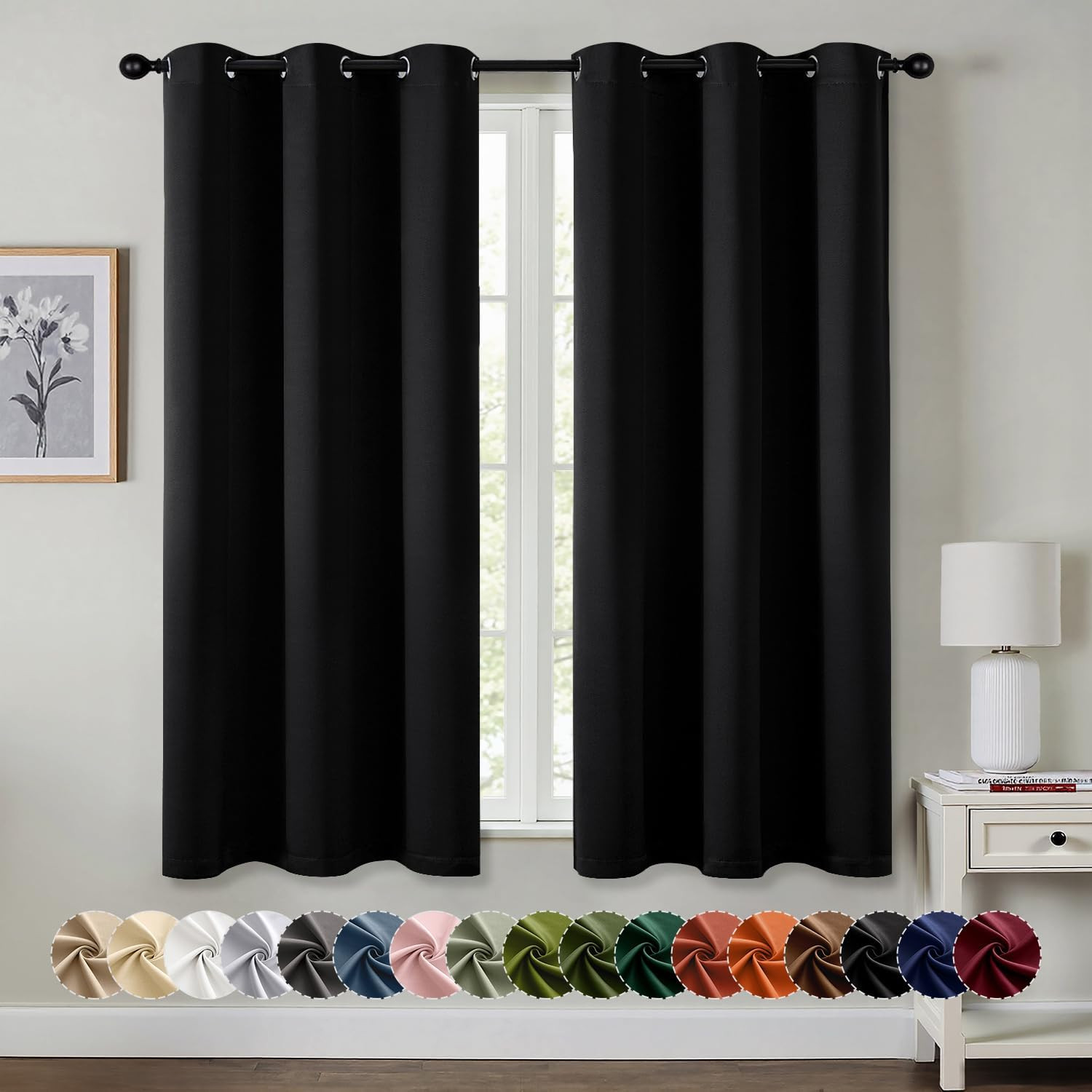 MIULEE Blackout Curtains for Bedroom Living Room 2 Panels, Thermal Insulated Roo
