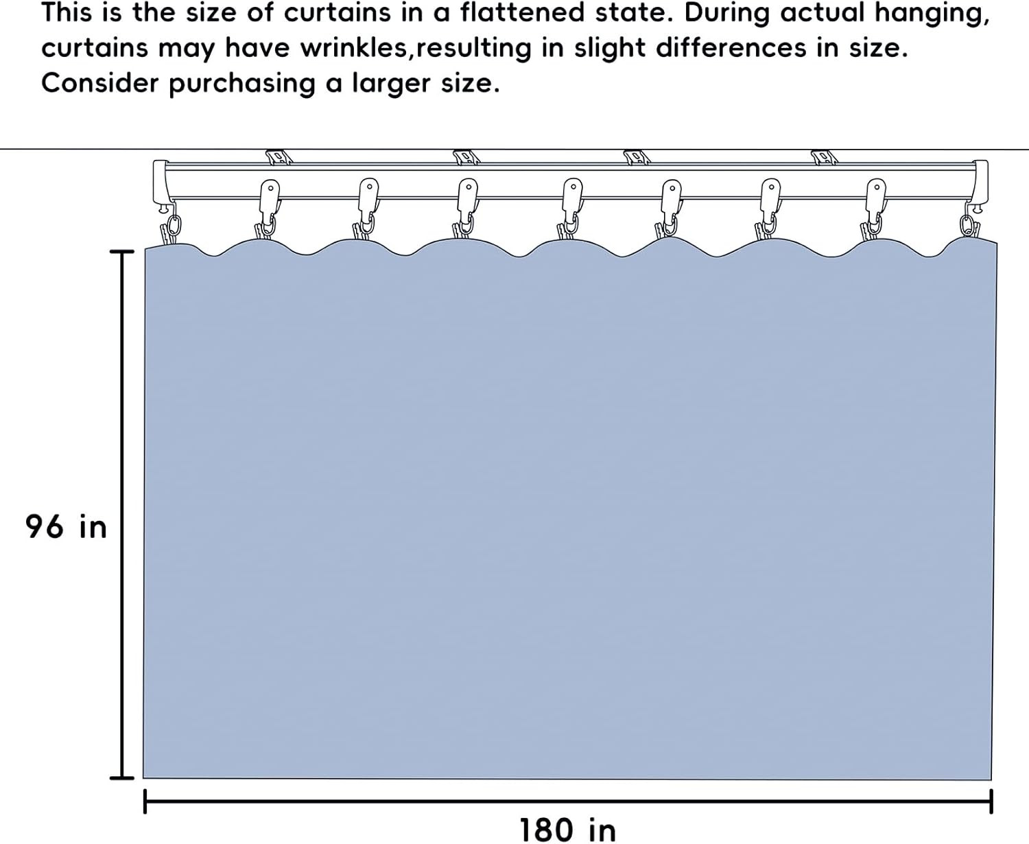 Flexible Room Divider Curtains with Blackout Tracks – Dark Grey, 15×8 FT