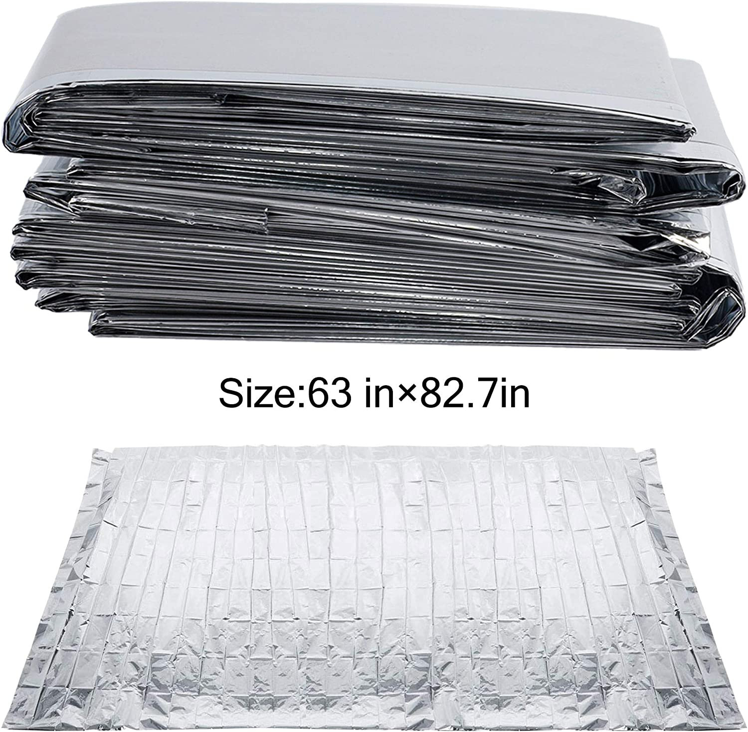 6 Pack Large High Silver Reflective Mylar Film, 83X 63 In, High Reflectivity, Ke