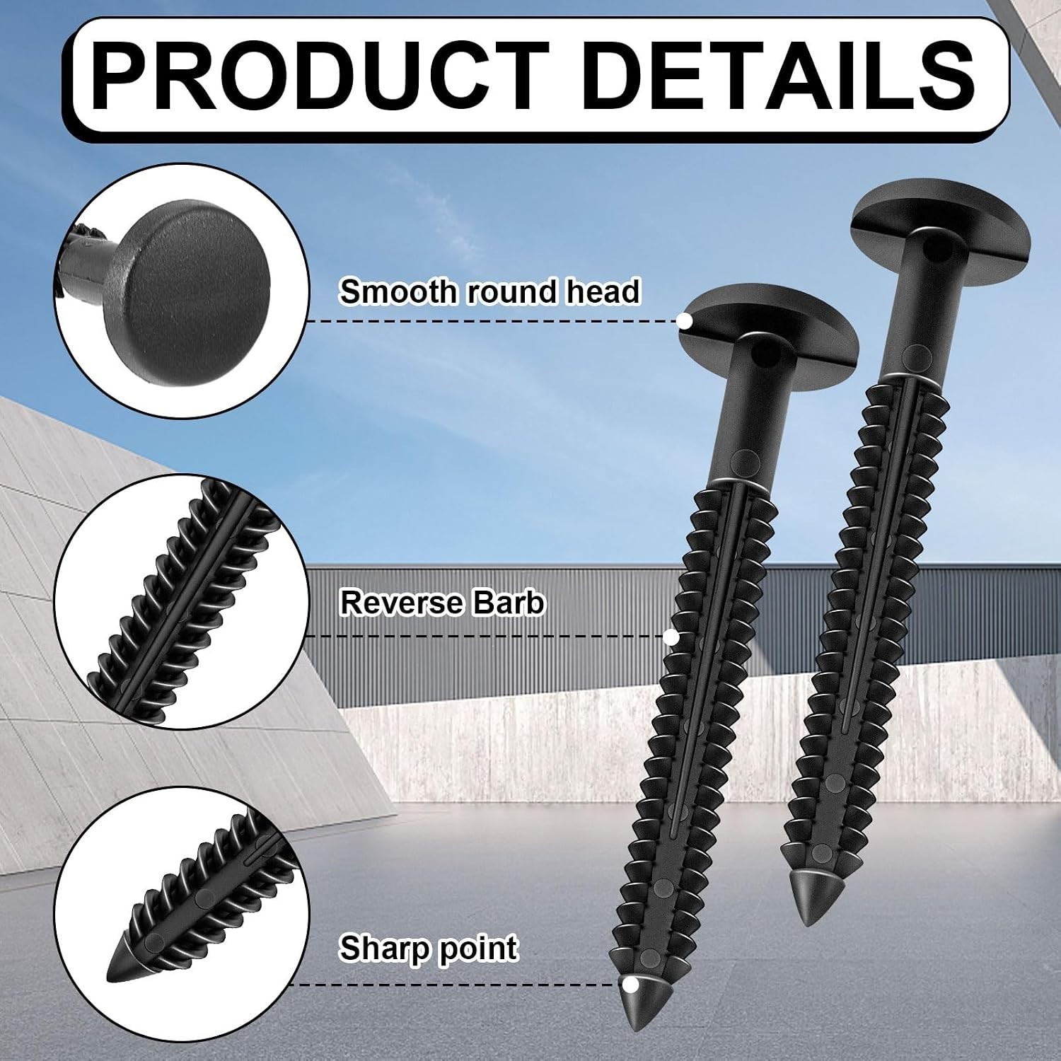 200 Pcs 3 Inch Vinyl Shutter Fastener Window Panel Peg Lok Pin Pegs Screws Sh…