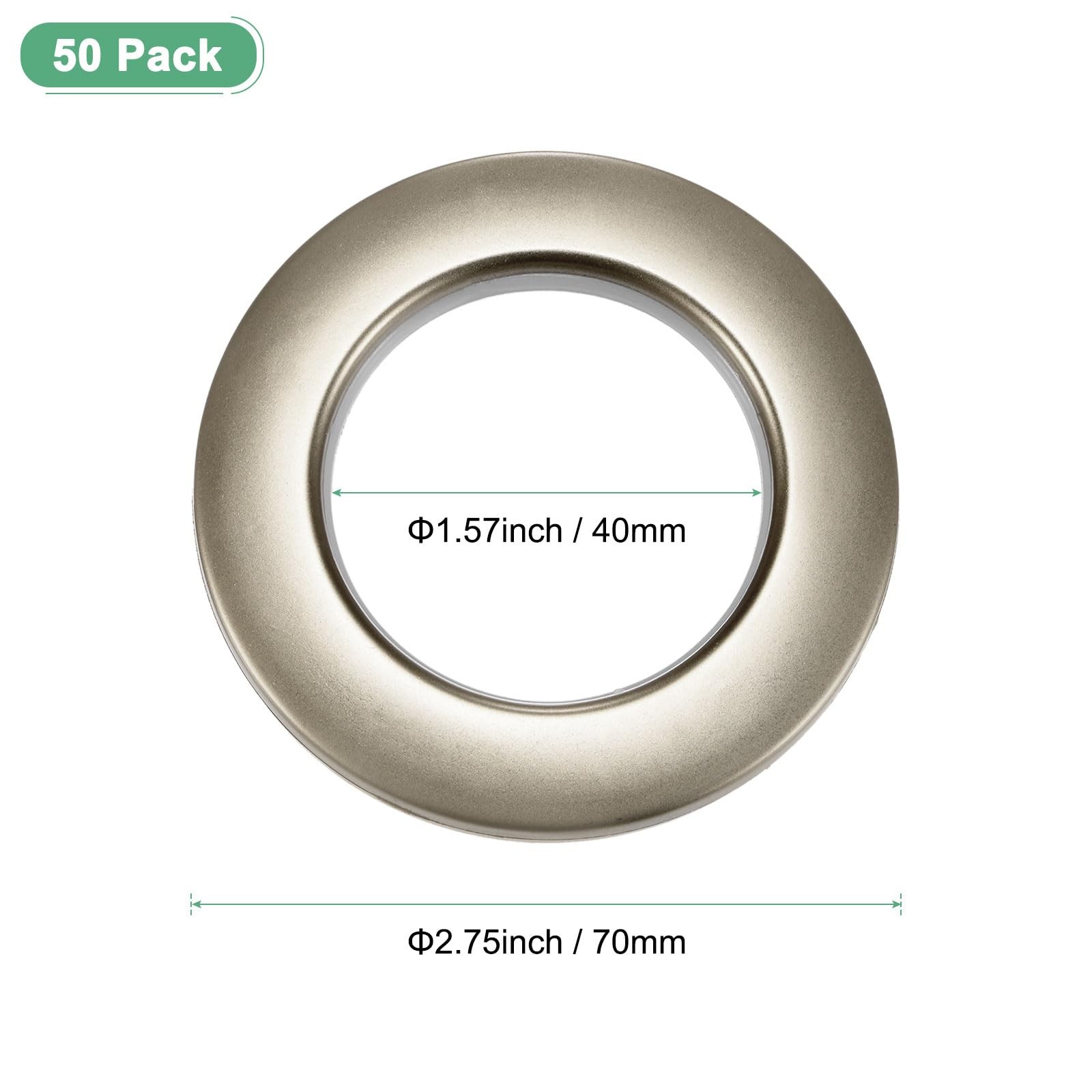 50-Pack Curtain Grommets, 1-9/16″(40mm) Inner Diameter Plastic Curtain Rings …