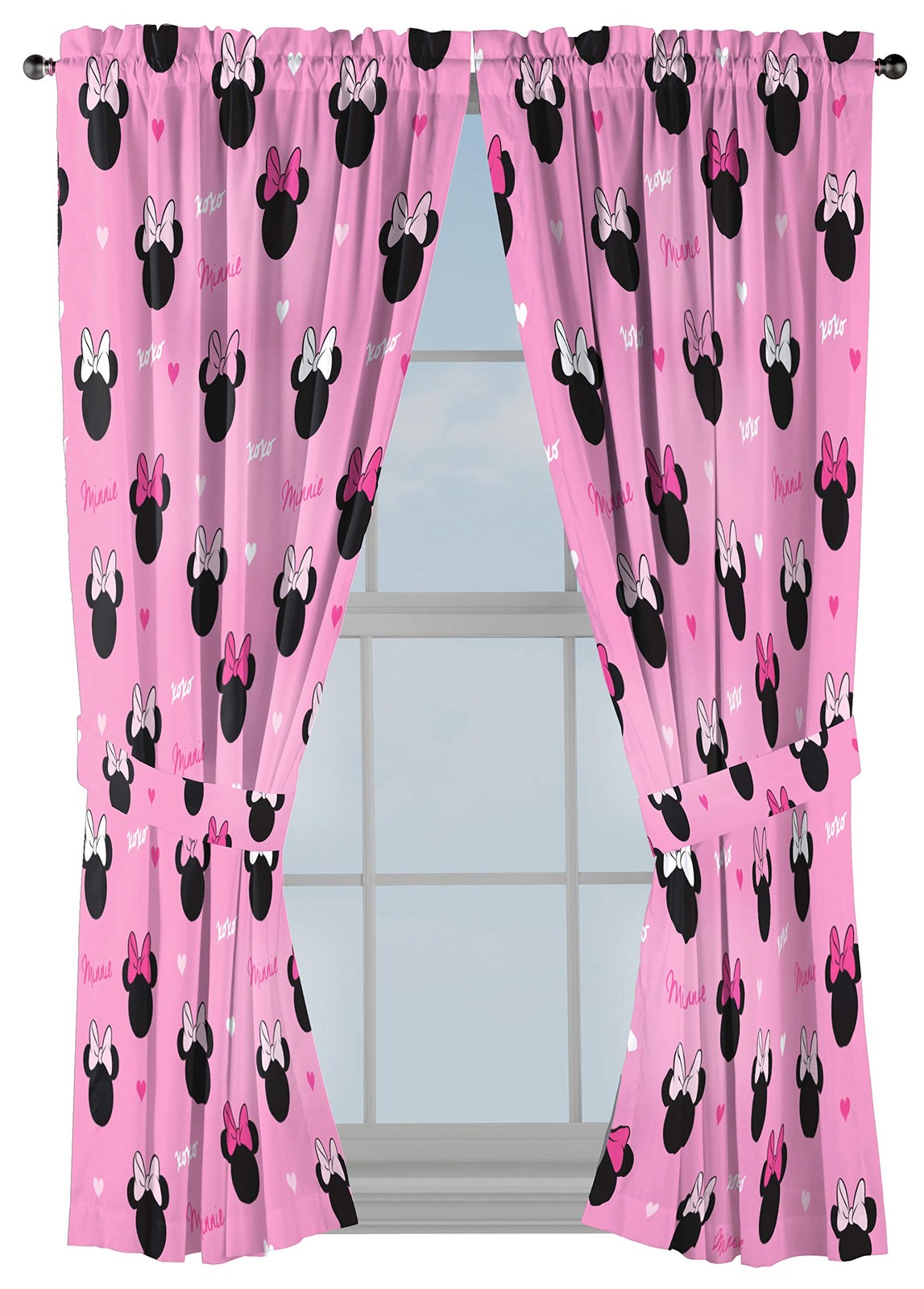 Disney Minnie Hearts N Love 63″ inch Drapes – Beautiful Room Décor & Easy Set…