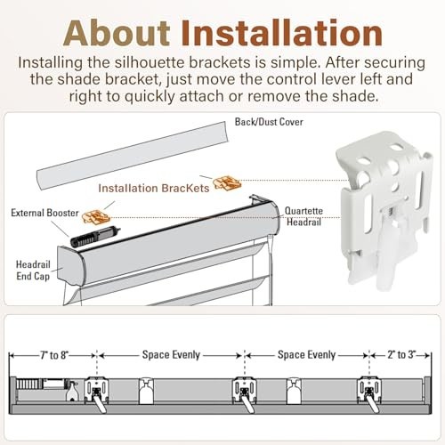 Blinds Shade Brackets for Silhouette, Nantucket, Pirouette – 3-Pack, White