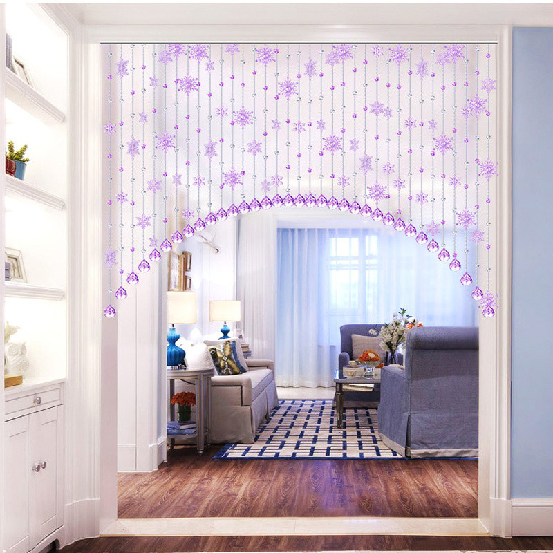 25 Strings Snowflake Beaded Curtain Glass Crystal Doorway Drape Home Divider Art