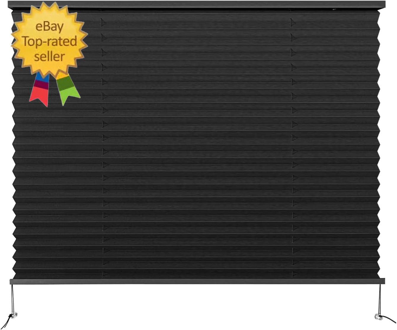 RV Blinds – Pleated Shades, 32″ W X 24″ L Black RV Window Shades for Camper, Tra