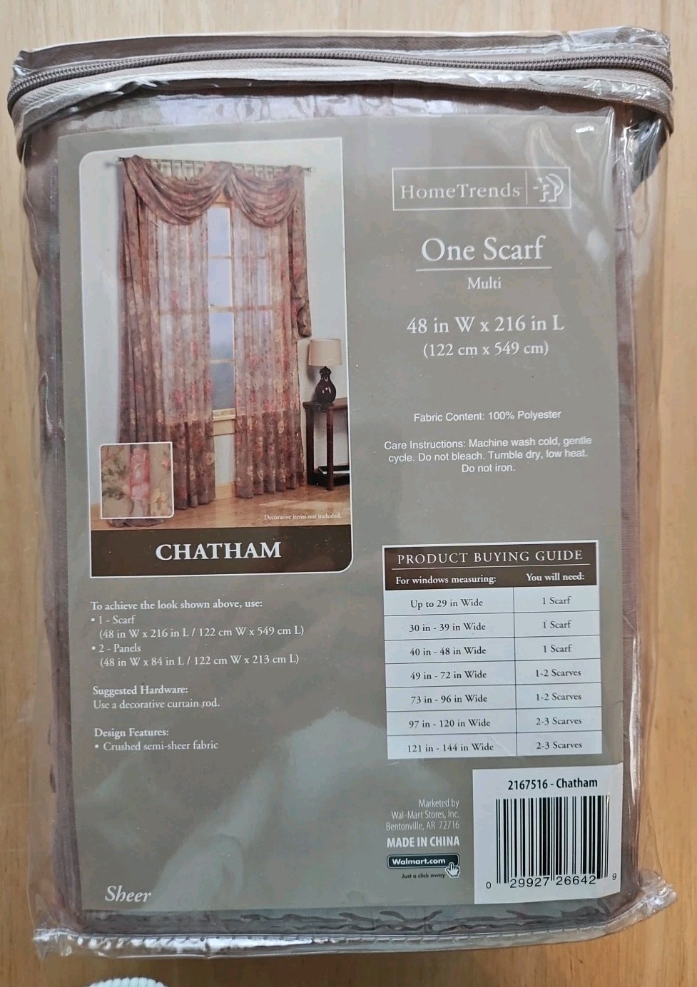 Vintage Sheer Floral Window Scarf 48×216 Victorian Home Trends Chatham
