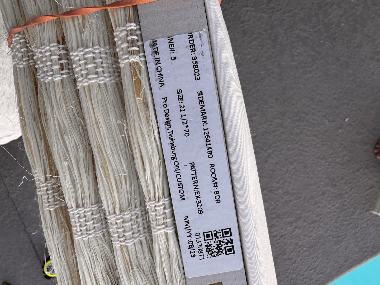 Custom Natural Woven Grass Roman Shade – 21.5” x 70” (Lot Of 2)