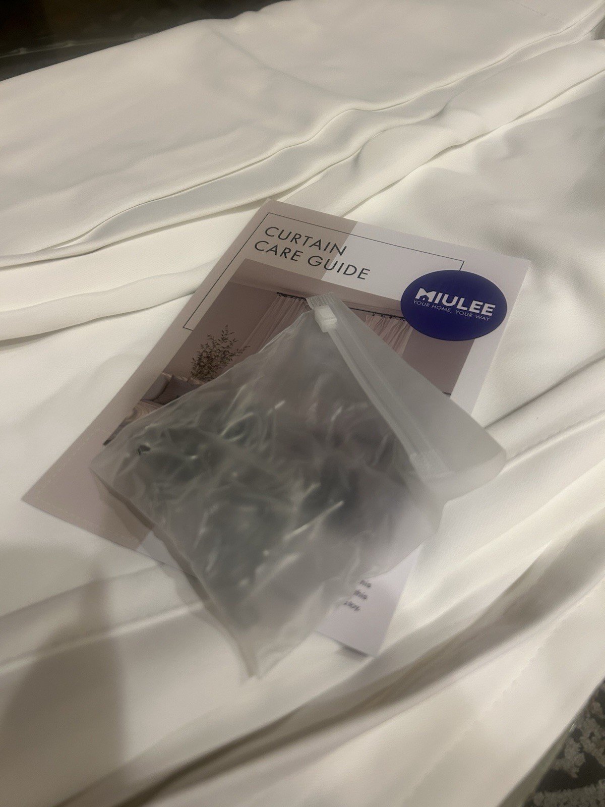 Miulee Pure White 100% Polyester Back Tap Blackout Drapes 52” X 102”