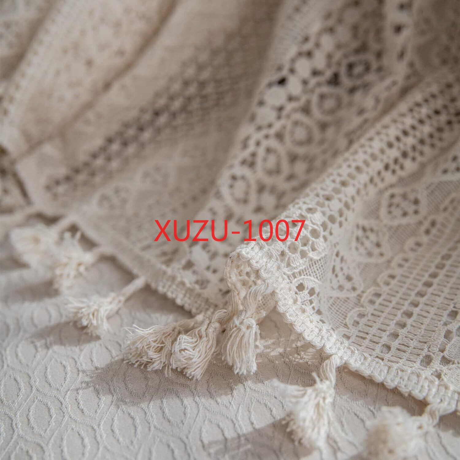 Crochet Lace Curtain Panels Window Drapes Bedroom Living Room Rod Pocket Rustic