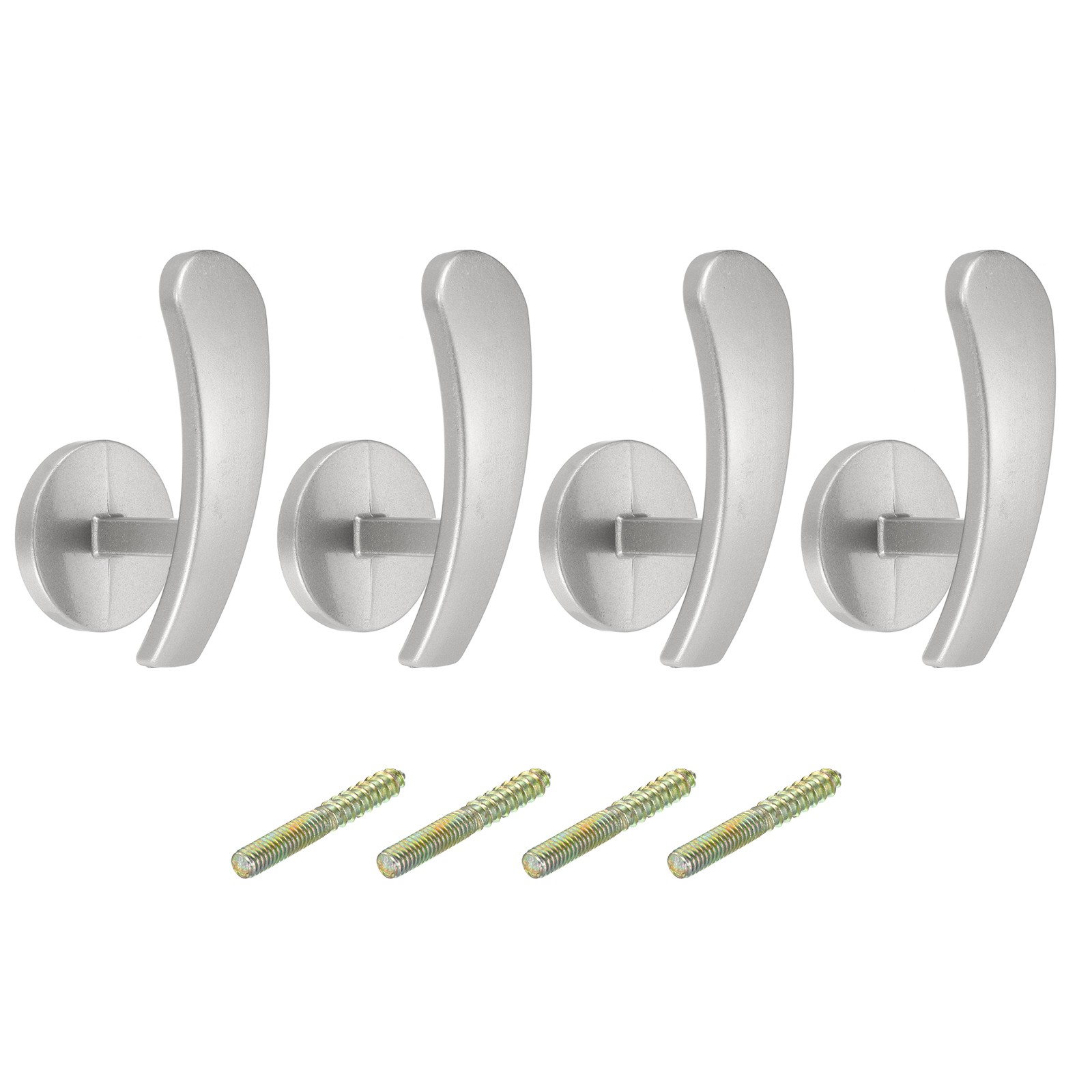4Pcs Aluminum Alloy Wall Mounted Curtain Holdback Drapery Holder Hook Silver