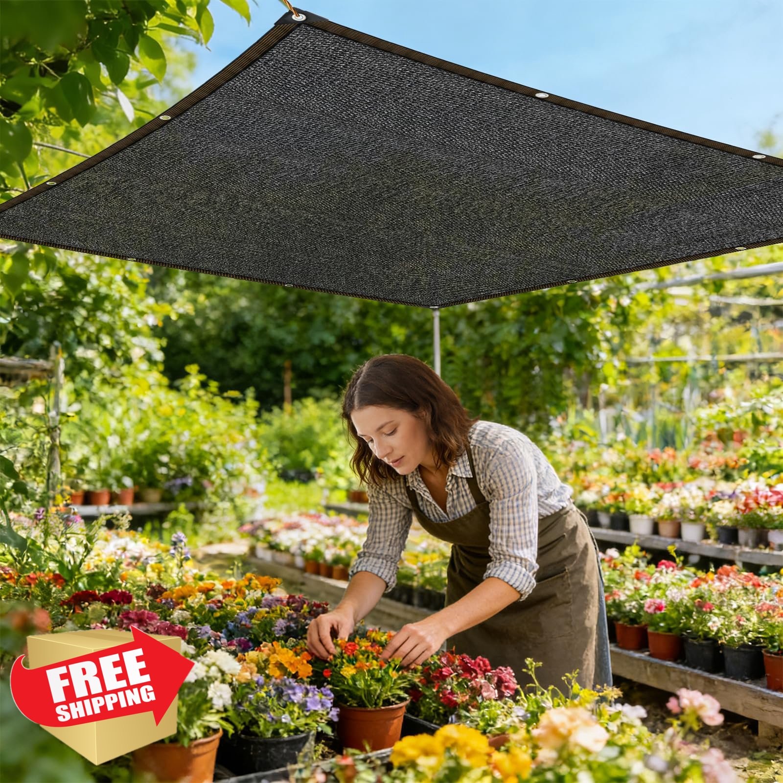 TOTOZAKUL Shade Cloth 10×10 FT Black 85-90%