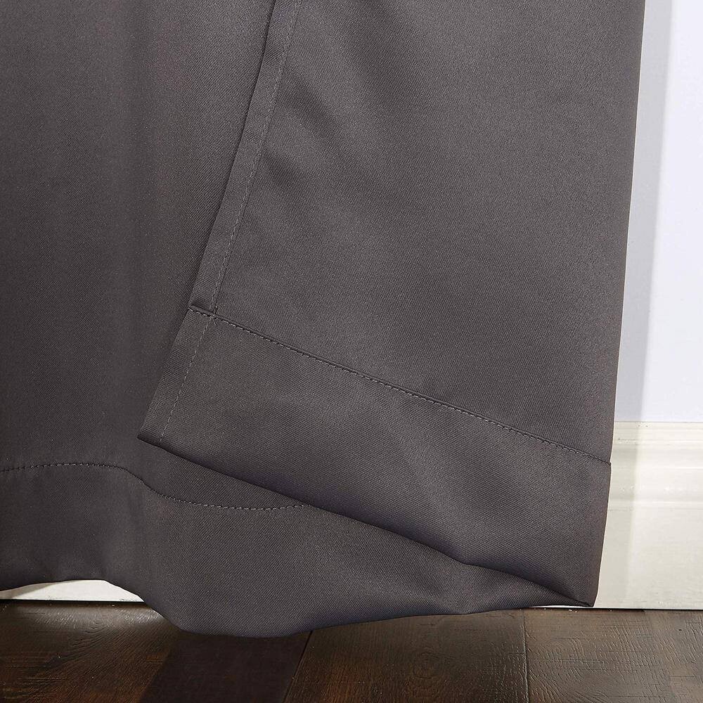 SUN ZERO 3-Pack Charcoal Woven Thermal Blackout Curtain – 40 in. W x 63 in. L